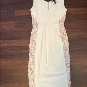 BCBGMaxAzria Ivory Lace Midi Dress